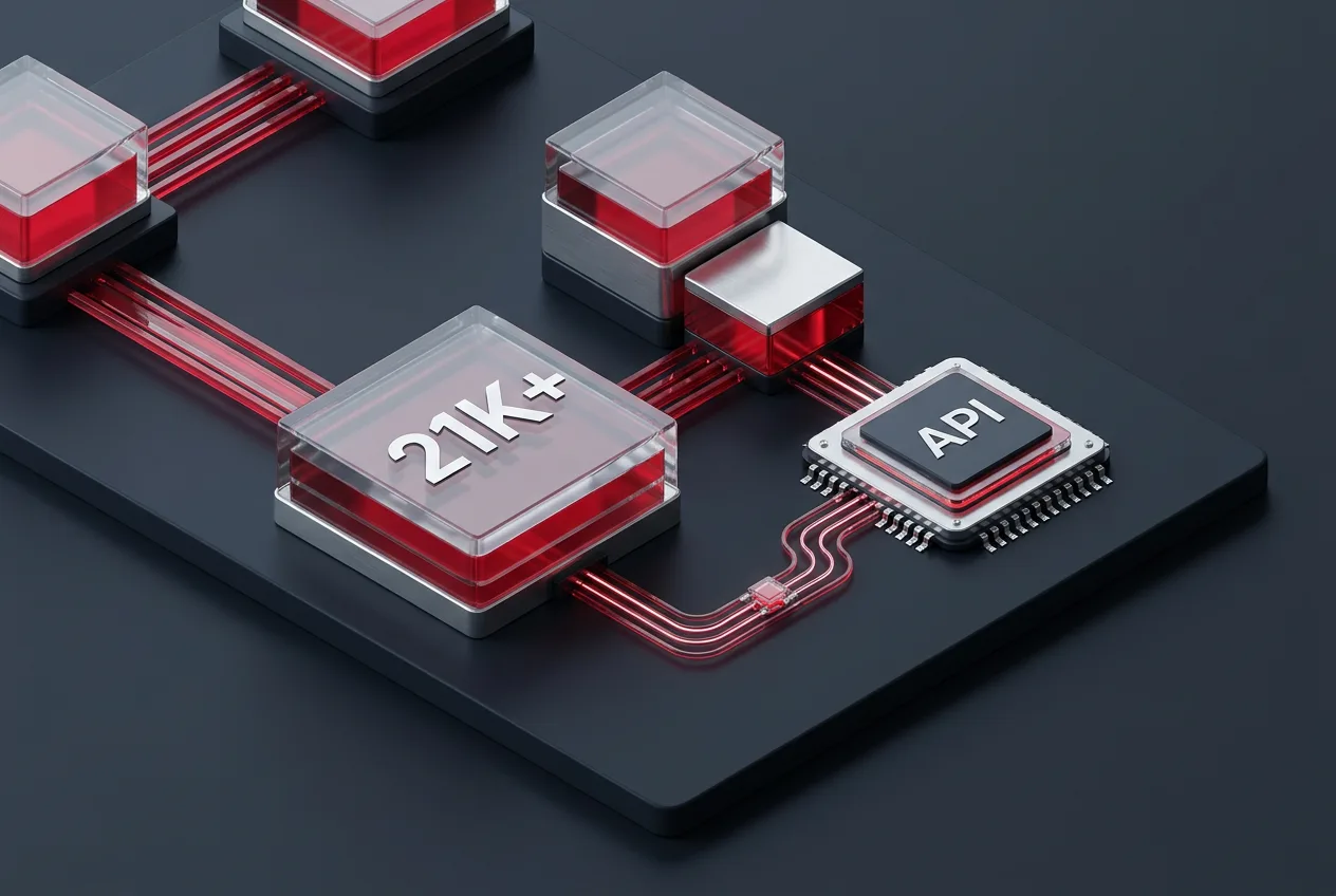 Isometric 3D infographic highlighting Whop API and business creation infrastructure.