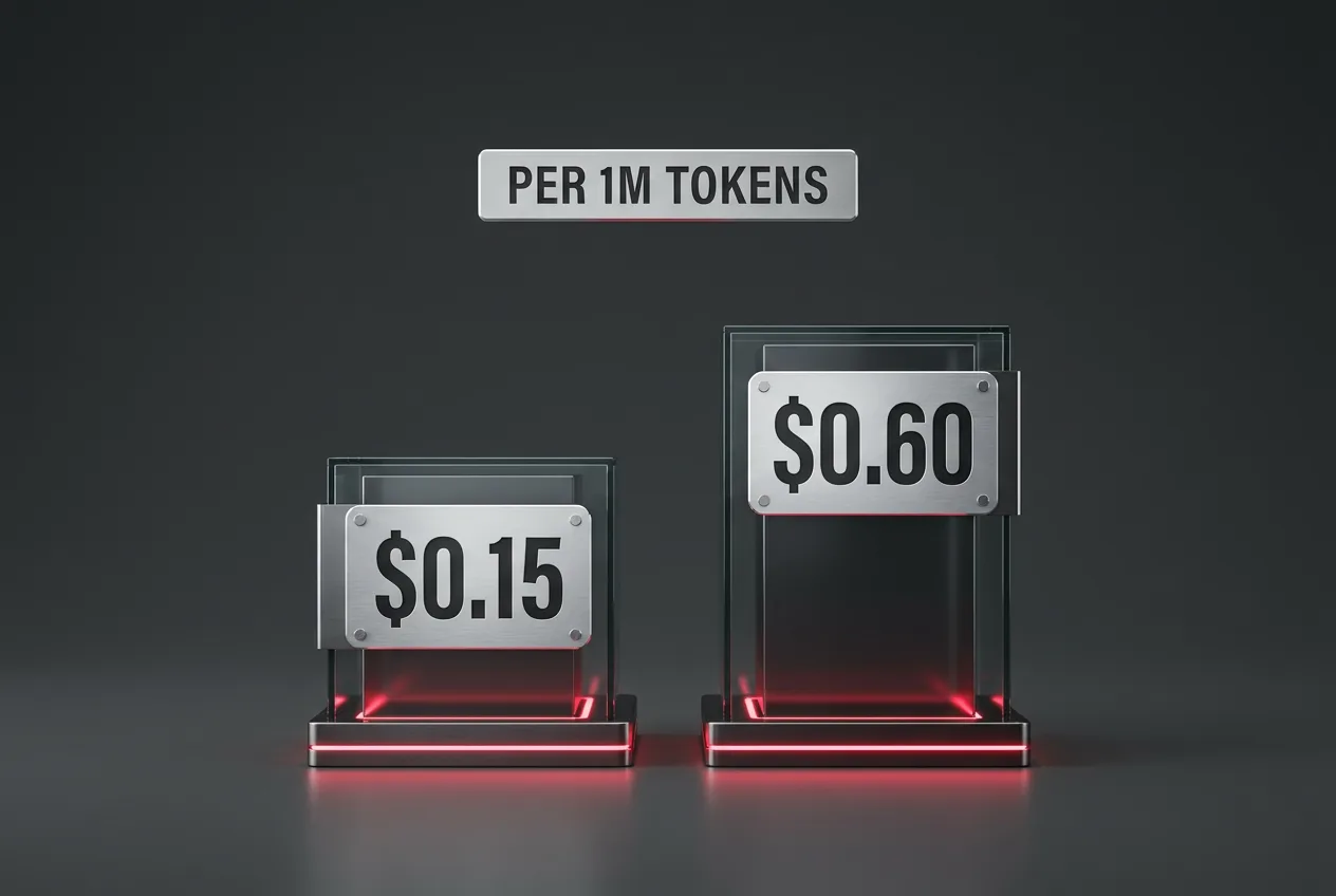 Infographic showing MiniMax M3.1 Flash API token pricing with minimalist titanium pedestals.
