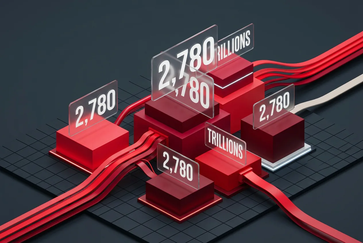 3D data infographic depicting Braze customer messaging platform scale and enterprise metrics.